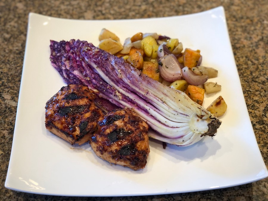 Chicken and sweet-and-sour red Napa&nbsp;cabbage